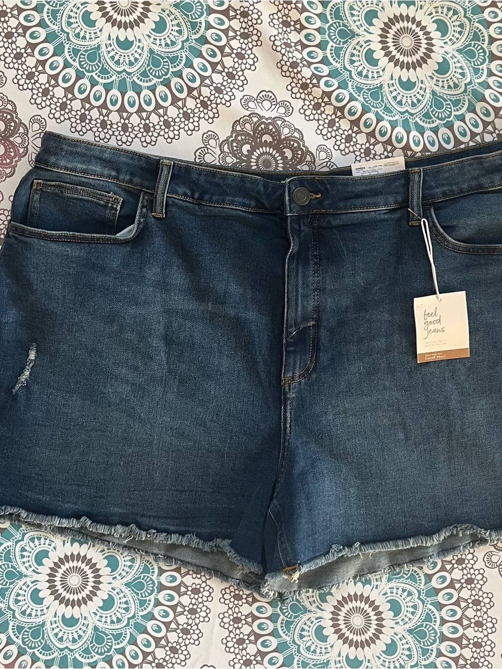 LC Lauren Conrad Dark Indigo High-Rise Cutoff Denim Shorts